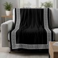 thumbnail image 2 of Black Throw Blanket for Couch, Soft Lightweight Flannel Fleece Blanket, Modern Geometric Abstract Art Aesthetics Microfiber Plush All Season Decorative Blankets Gifts for Sofa Bed 50"x80", 2 of 9