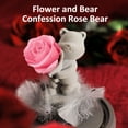 thumbnail image 3 of Oso de flores eternas con rosas decorativas, cubierta de cristal y base iluminada, regalos navideños, regalos de cumpleaños para amigos y familiares, 3 of 5