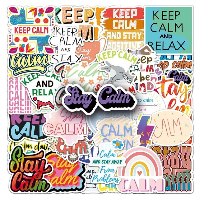 Paquete de pegatinas Keep Calm con citas positivas motivacionales x50