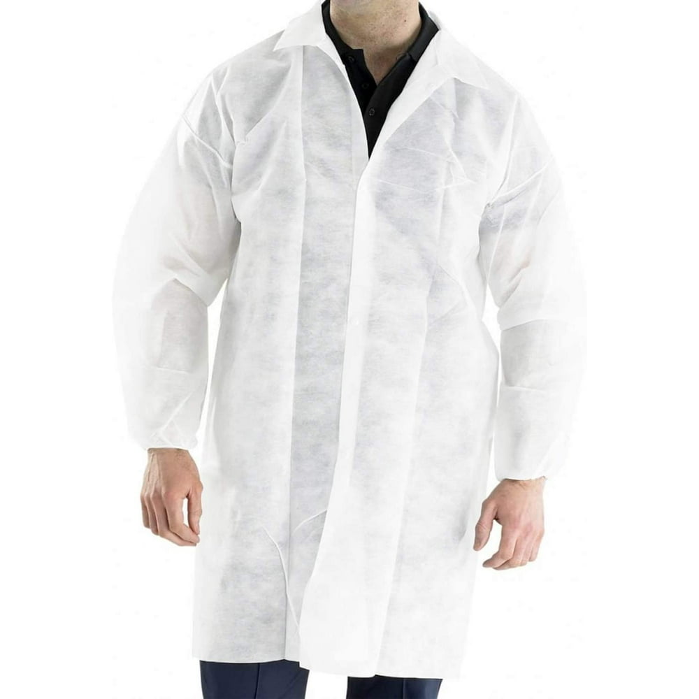 AMZ Supply Disposable Lab Coats White Polypropylene Coats XXLarge 42