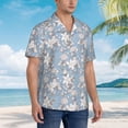 thumbnail image 2 of Cauagu Lily Flower Print Hawaiian Shirt for Men,Casual Short Sleeve Button Down Shirts Summer Beach Men's Regular-Fit Short-Sleeve Print Shirt -X-Large, 2 of 6