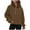 Brown, variant on Yghzkop Women's Quarter Zip Fleece Pullover Thumbhole Cropped Hoodie Stand Collar thermal Top Winter Workout Running Jacket 2025 Athletic Wear Outerwear