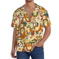 thumbnail image 7 of Lsque Vintage Floral print Men's Cuban Collar Short Sleeve Shirt Summer Beachwear Casual Button Down Fashionable Vacation Leisure Shirt-XX-Large, 7 of 7