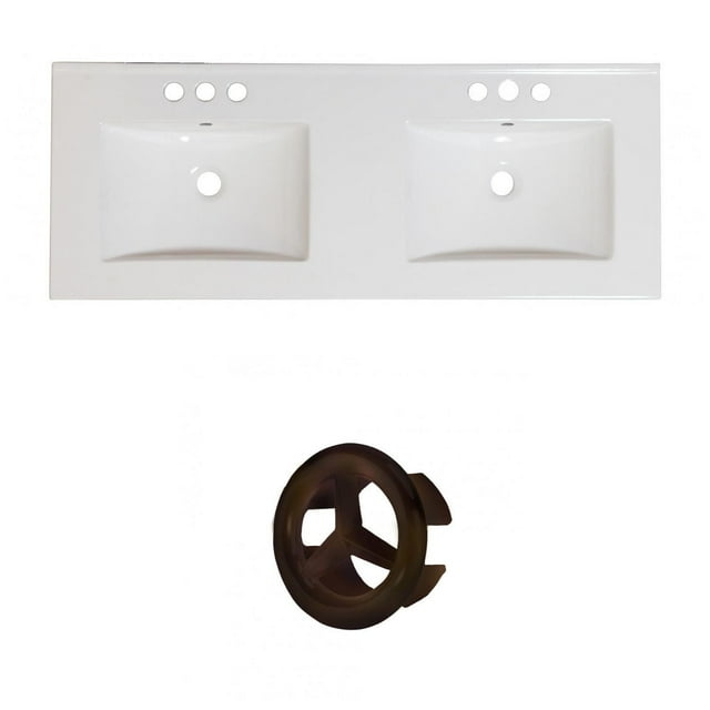 American Imaginations 48-in. W 3H8-in. Ceramic Top Set In White Color AI-21033