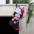 thumbnail image 2 of Northlight 19.5" Black and Red Embroidered Kitty Cat Christmas Stocking, 2 of 4