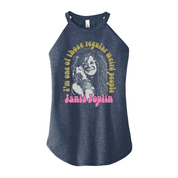Janis Joplin - One Of Those Regular Weird People - Juniors High Neck Tank Top