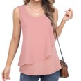thumbnail image 3 of Mittory Women's Sleeveless Tank Tops Double Layers Chiffon Casual Blouse Tunic Shirts, 3 of 7