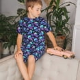 thumbnail image 4 of Fotbe Skull flower tie dye Pijama Estampada de 2 Piezas para Niños – Ropa de Dormir de Manga Corta Cómoda para Niños y Niñas, Camiseta y Shorts de Algodón-X-Large, 4 of 6