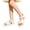 White, variant on Weebloom Little Girl Sandals Pearl Glitter Flat Sandals Hook & Loop Closure Slide On Summer Shoes Beach Walking Sandals