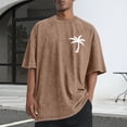 thumbnail image 2 of Lenago Plus Size Mens Tops Short Sleeve Clothes Crew Neck Summer Solid Color Casual Sports Washed Distressed Mens Shirts Loose T Shirts It's Suitable for Sports Fields Parties Shopping Daily Life Etc, 2 of 6