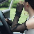 thumbnail image 6 of Travelwant Women's Long Ultra thin Lace Gloves Sun UV Cooling Mesh Arms Legs Sleeves Fingerless Tulle Sunscreen Accessory for Party Outdoor Sport Activities, 6 of 9