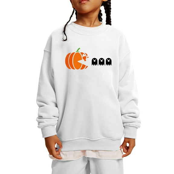 Big Boys Sweatshirts & Hoodies 12-13Years Boys Zip up Hoodies Size 8-10 Children's Kids Halloween Sweatshirt Boy Girl Pumpkin Printing Crewneck Pullover Sweater Long Sleeve Shirt Fall Clothes