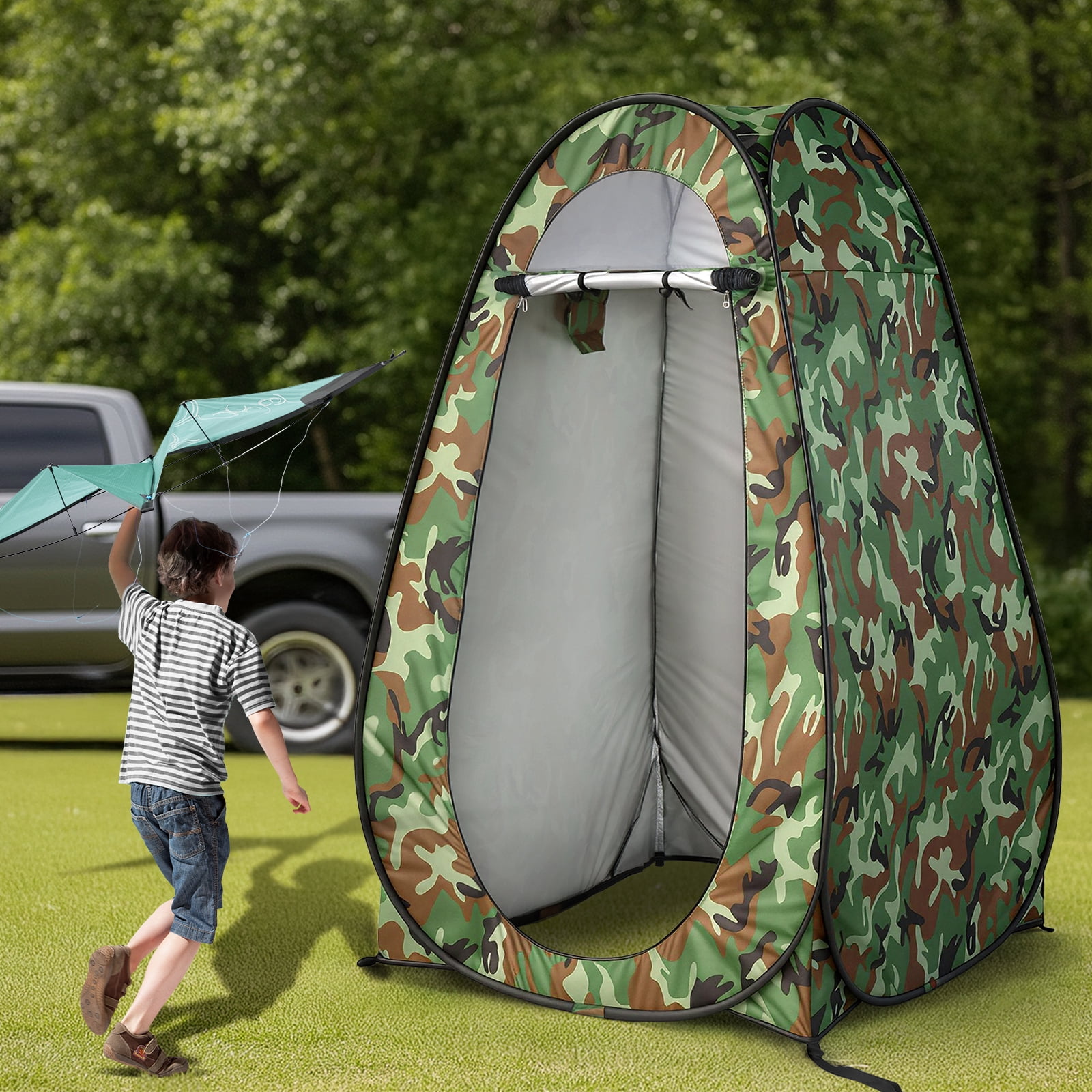 Ktaxon Camping Shower Tent, Portable Pop Up Changing Tent, Waterproof Dressing Room Privacy Tent for Camping Beach, Camouflage