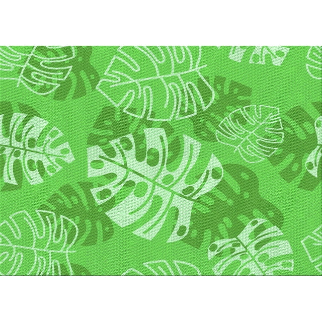 Ahgly Company Tapis d'Intérieur Lavables en Machine Rectangle Transitionnel Vert Émeraude, 7' x 9'