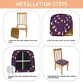 thumbnail image 4 of Purple Sun Moon Cloud Star Pattern Seat Covers for Dining Room Chairs Set Of 4,Stretch Printed Washable Chair Seat Cover with Elastic Ties and Button,Removable Waterproof Couch Cushion Covers, 4 of 6