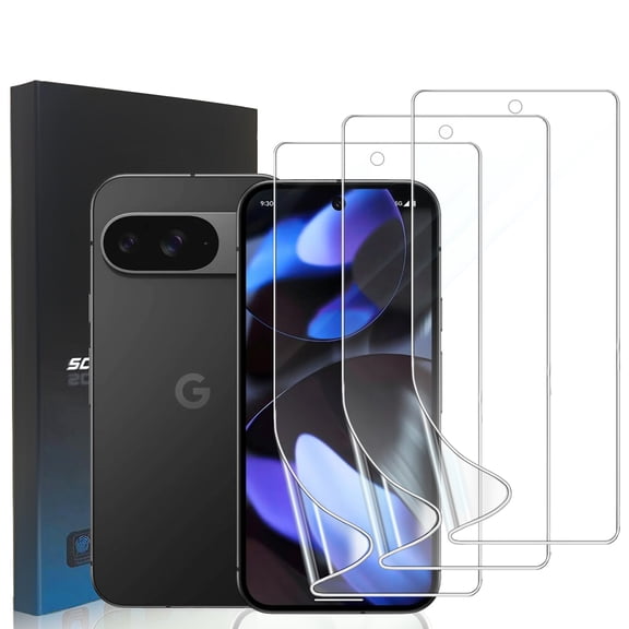 ZYQEEE 3 Pack Clear Screen Protector for Google pixel 9 - 6.3", HD Hydrogel Soft TPU Protective Film, Fingerprint Compatible, Case Friendly [Not Tempered Glass]