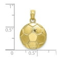 thumbnail image 2 of 10k Gold Soccer Ball Pendant Necklace 2-d and Engraveable 20x13mm Wide Pendant for Women - 2.7 Grams, 2 of 2