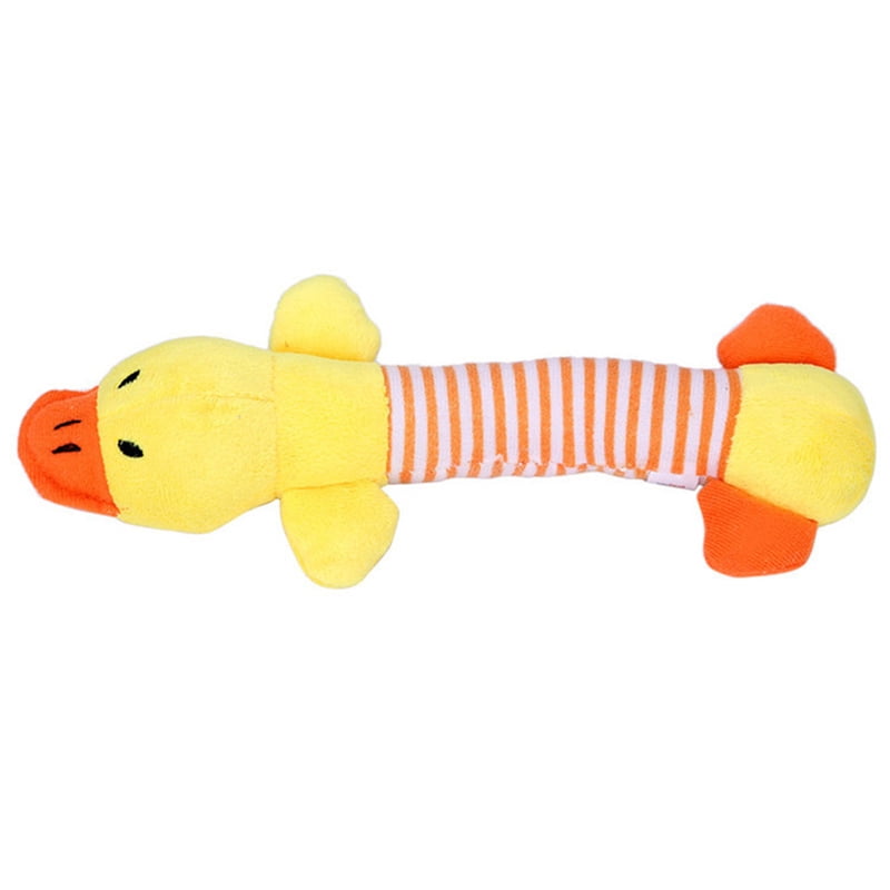 ZREAL Pet Dog Plush Toys Stuffed Striped Squeaky Sound Elephant/Duck/Pig Puppy Squeak Chew Toy