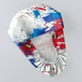 thumbnail image 5 of 250th Anniversary Independence Day Scrub Cap for Women, Patriotic Working Hat with Ponytail Holder and Buttons, Dust-Proof Nursing Cap for July 4th #0114 Blue, 5 of 6