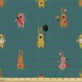 thumbnail image 2 of Ambesonne Cartoon Fabric by the Yard Upholstery, Colorful Rabbits, 3 Yards, Multicolor, 2 of 5