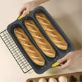 thumbnail image 6 of French Silicone Bread Mold 3-D, Silicone Non Stick French Bread Mould 3 Tray Loaf Pan Bake Non Stick Baking Oven Toaster Pan Silicone Sandwich French Baking Tray Silicone Pans for Baking Sheet Pans, 6 of 8