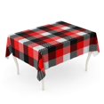 thumbnail image 1 of POGLIP Pattern Checkered Gingham in Black White and Red Geo Tablecloth Table Desk Cover Home Party Decor 60x120 inch, 1 of 1