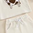 thumbnail image 6 of GYRATEDREAM Toddler Boys' Shorts Set Boy Clothes Cow Print Casual CrewNeck Short Sleeve T-Shirt Top and Drawstring Pocket Shorts 2 Piece Summer Outfits for 6-12M White, 6 of 9