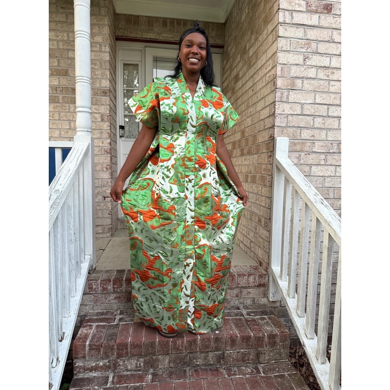 white christmas dresses Women's African Print Mikado Boubou – Teda Designs main image 0
