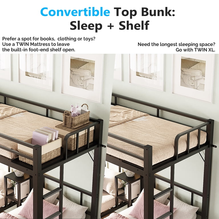 Ktaxon Metal Twin Triple Bunk Bed, Twin over Twin over Twin XL Bed