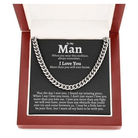 Anniversary gifts Jewelry To My Man Necklace For Husband Boyfriend gift for him Birth Month Cuban Link Chain Necklace