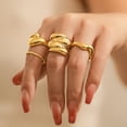 thumbnail image 2 of Geometric Water Drop Ring Set For Women Zinc Alloy Plated, 2 of 5