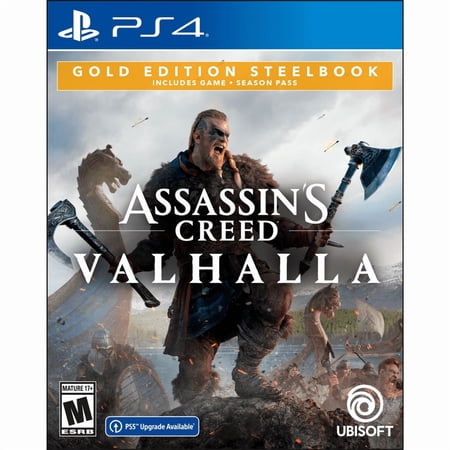 Assassin’s Creed Valhalla PlayStation 4 Gold Steelbook Edition with free upgrade to the digital PS5 version