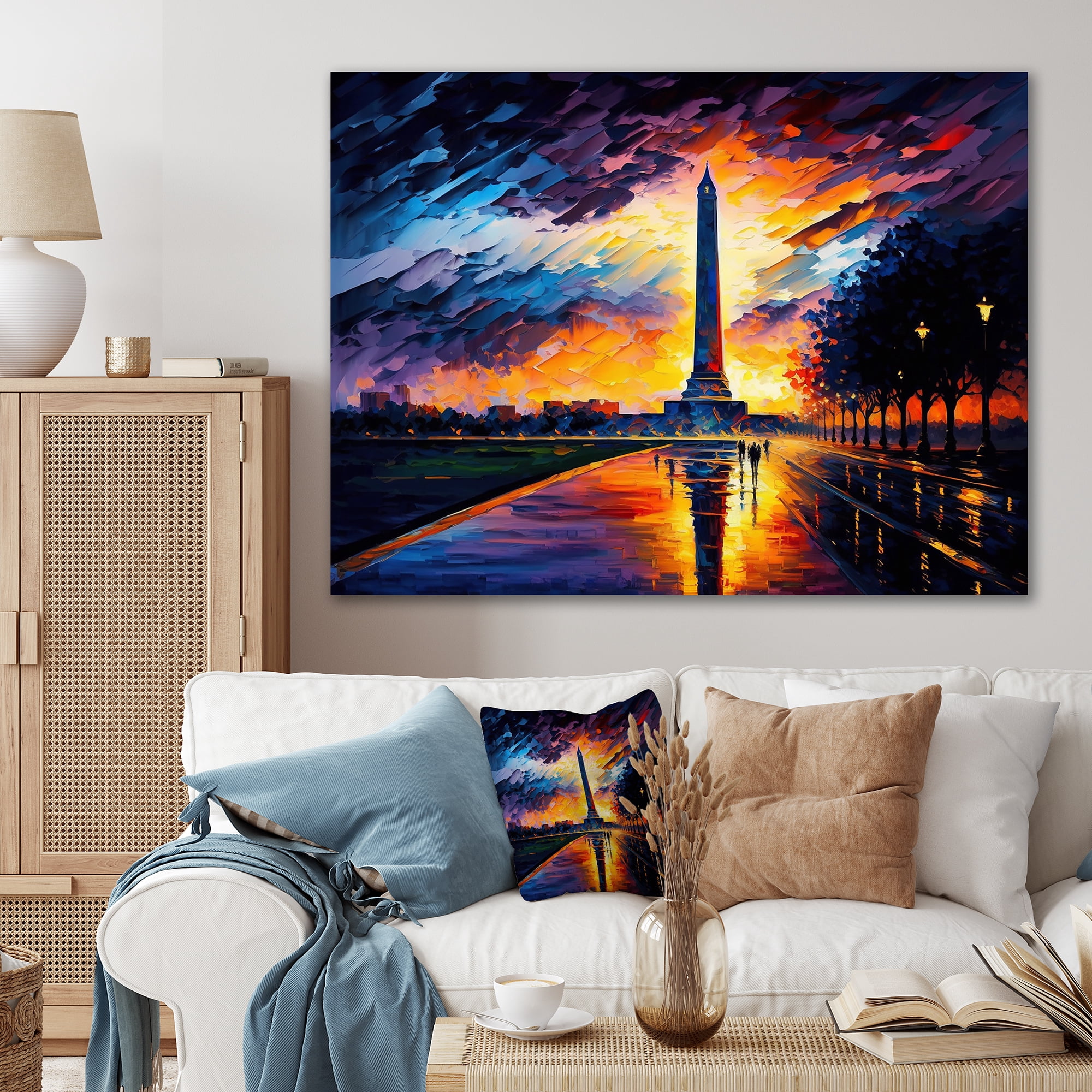 Designart Colorful Washington Monument Canvas Wall Art