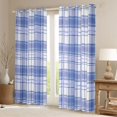 thumbnail image 2 of Homewish Classic Buffalo Plaid Black Out Curtains,Checkered Geometric Curtains Pack of 2 (42x63 Each),Blue Grid Print Bedroom Curtains For Girls Boys,Super Cozy Room Decor, 2 of 6