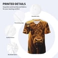 thumbnail image 3 of Rateoe Sunset Sunflower Cow A Pattern Men’s Baseball Short Sleeve Polo Shirt, Midweight Men's Shirt Golf Shirt Polo Shirts Quick Dry Short-3X-Large, 3 of 7