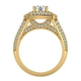 thumbnail image 4 of Solitaire Diamond Square Halo Split Shank wedding Ring 14K Gold (G,SI), 4 of 6