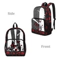 thumbnail image 2 of SEANATIVE See Through School Backpack for Kids Clear Transparent Bookbag Floral Printed Heavy Duty PVC Daypack Back to School Essential for Boys Girls Children, Butterfly Rose, 2 of 7