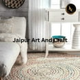 thumbnail image 2 of Jaipur Art And Craft Bohemian Hand Braided Cotton Area Rug Eco-Friendly Colorful Reversible Carpet (7x7 Sq Ft), 2 of 6