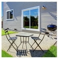 thumbnail image 2 of Sunny Isles 27 Inch Outdoor Patio Bistro Dining Table Backyard Squared Furniture with Tempered Glass , Black, 2 of 7