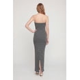 thumbnail image 3 of Women's Striped Ribbed Knit Strapless Maxi Dress with Back Slit, 3 of 3