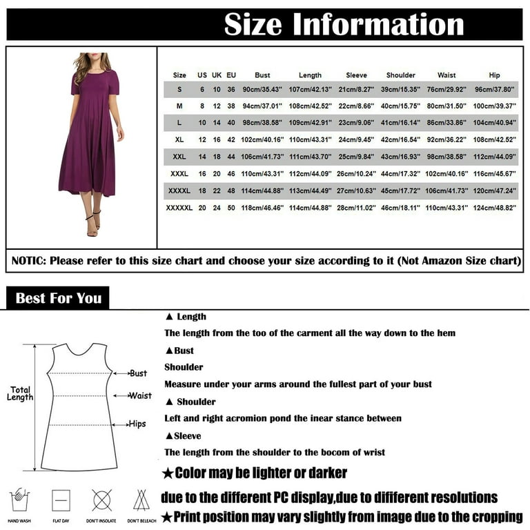 BEEYASO Clearance Summer Dresses for Women Mid-Length Short Sleeve Fashion A-Line  Solid Round Neckline Dress Green 2XL 