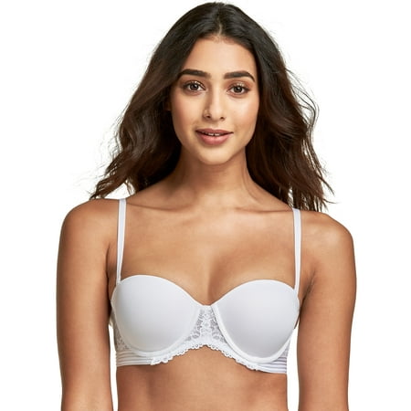 Maidenform Multiway Push-Up Strapless Bra Womens Balconette Underwire SE1102