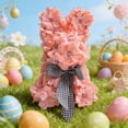 thumbnail image 5 of AURIGATE Easter Daisy Bunny Decor 5.12×7.87in, Plastic Artificial Flower Bunny with Black & White Checkered Bow, Festive Spring & Easter Home Decor, 5 of 6