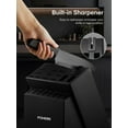 thumbnail image 2 of Knife Set 23 Pieces Kitchen Knife Set with Block and Built-in Sharpener High Carbon Stainless Steel Self-Sharpening Anti-Rust Coating Knife Block Set with Wooden Block, Black, 2 of 8