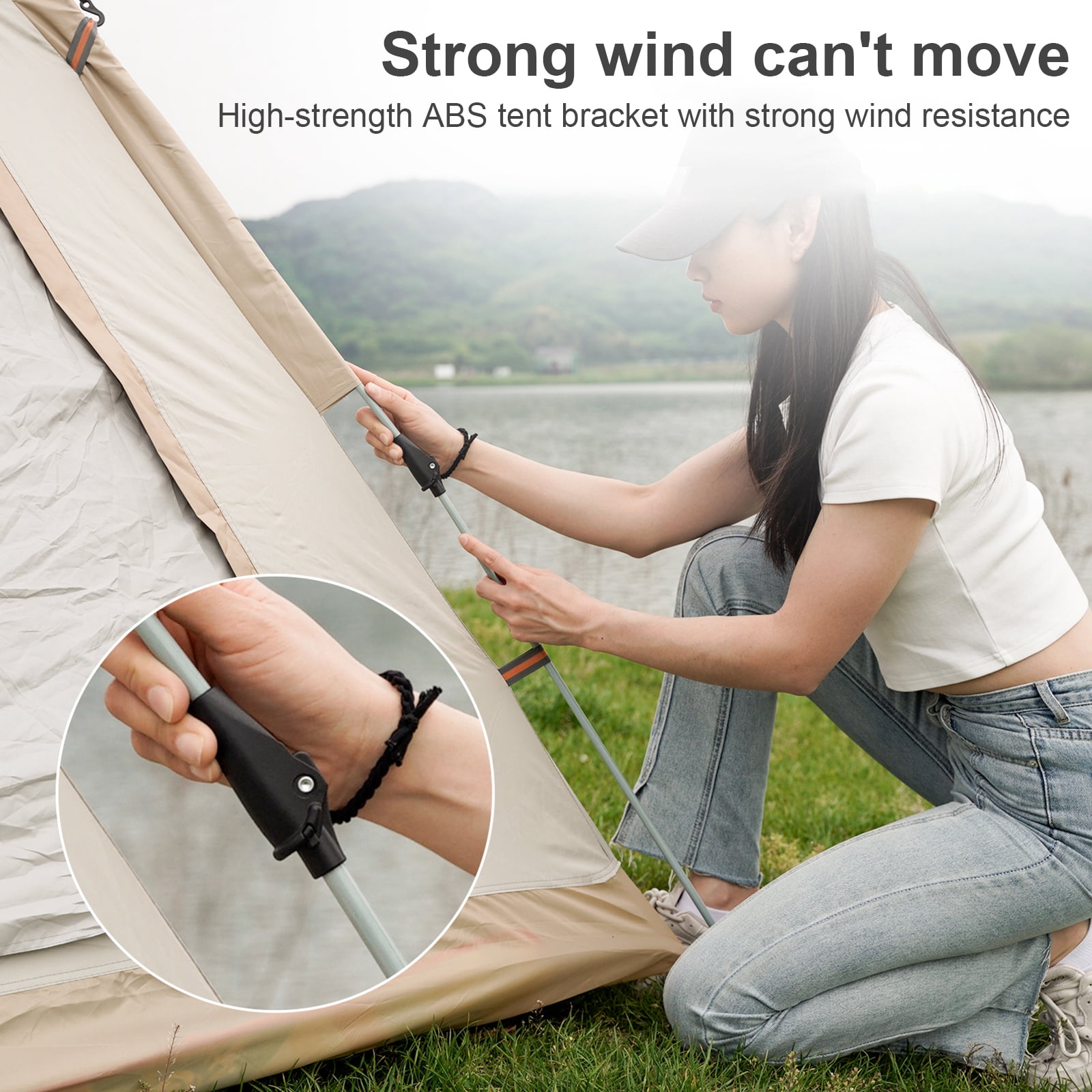 TOPCHANCES Outdoor Camping Tent for 3-4 Person, Automatic Pop-Up Tent, Waterproof & Windproof For Family Hiking, Car Trip - Beige