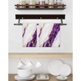 thumbnail image 3 of Marble Purple Kitchen Dish Towels for Drying Dishes Set of 2, Gold Foil Ceramic Style Cracks Scratches Waffle Weave Microfiber Hand Tea Bathroom Towels Quick Dry & Absorbent Towel 15.7x23.6, 3 of 7