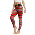 thumbnail image 3 of Christmas Leggings for Women High Waisted Santa Claus Print Ankle Length Seasonal Printed Leggings Soft Brushed Pants, 3 of 6