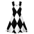 thumbnail image 3 of 2024 Clothing Graphic Women Dress Skate Oversize Wear Street Sleeveless Dresses Beach Print Vintage Dress Plaid White And Black, 3 of 7