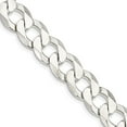 thumbnail image 1 of 925 Sterling Silver 11.75mm Flat Curb Chain; 26 inch; Lobster Clasp; for Adults and Teens; for Women and Men, 1 of 4
