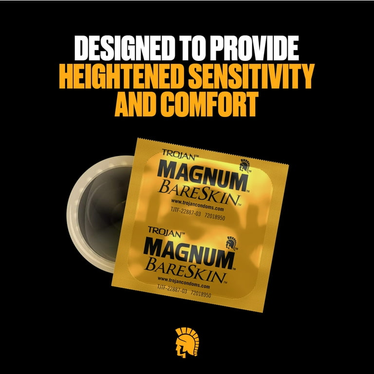 magnum bareskin lubricated condoms Amazon.com: TROJAN Magnum BareSkin Premium Large Condoms & BareSkin Raw  Thin Condoms, Lubricated Condoms for Men, America's Number One Condom  Brand, 24 Count Pack : Health & Household main image 1